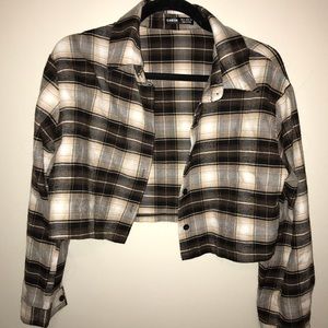 Brown cropped flannel